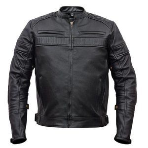 Men's Padded/Vented Biker's Leather Jacket